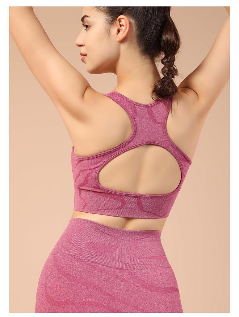 European American Yoga Sports Bra: Shock-Absorbing, Gathering Fit, Beautiful Back Design, Fitness Vest for Running and Yoga.
