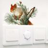 Realistic Squirrel On Pine Branch Self-adhesive Switch Decorative Sticker Removable, Waterproof, Household Beautification Sticker