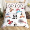 Cartoon Sushi Food Duvet Cover Twin For Kids Teen Microfiber Japanese Cuisine Bedding Set Kawaii Cat Cherry Blossoms Quilt Cover