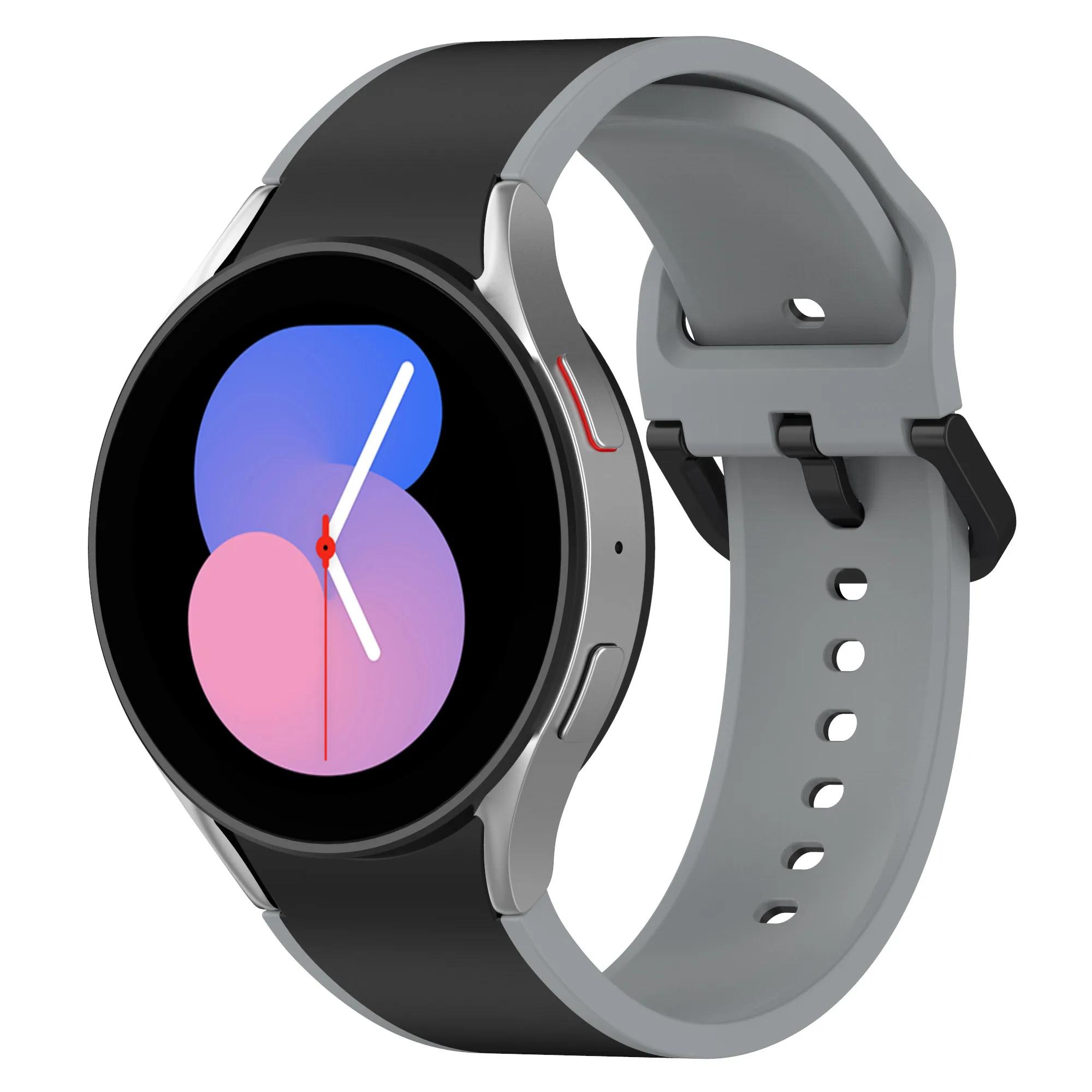 

20mm No Gap Silicone Strap for Samsung Galaxy watch 7 6 5 4 40mm 44mm 6 Classic 47mm 43mm Bracelet Wristband Watch Pro 45mm Band Galaxy watch 4-5-6-7