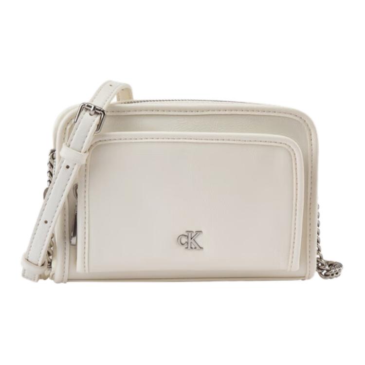 New CALVIN KLEIN SS25 Synthetic Material Crossbody Bag, Shoulder Bag Medium Women's Ivory 4K0005G-YAS