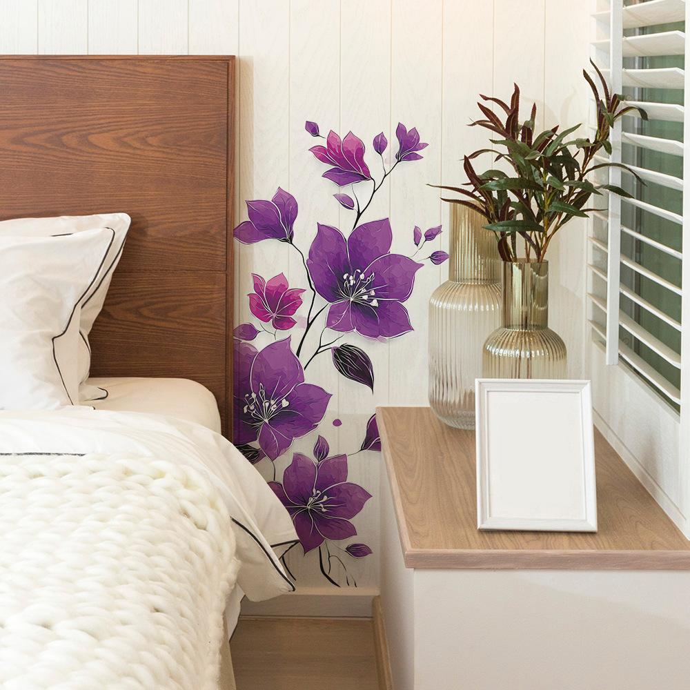 Kreative Retro Lila Ranke Badezimmer Dekoration und Verschönerungsaufkleber