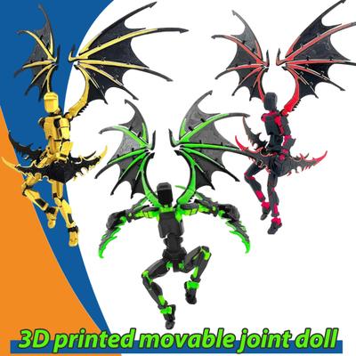 Yousheng 3D Printed Robot Action Figure with Accessories Movable Joints Demon Model Toy Articulated Dummy Figurine Decoration Ornament