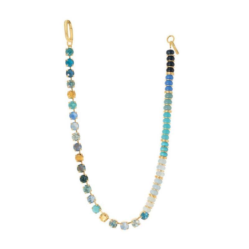 Zircon Layered Choker Necklace Three Tier Rainbow Beads Stylish Jewelry for Girls Women Festival Gift Casual Wear