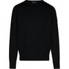 Rosseau Solid Color Crew Neck Long Sleeve Fitted Sweater Men Sweater Black 7091M-61