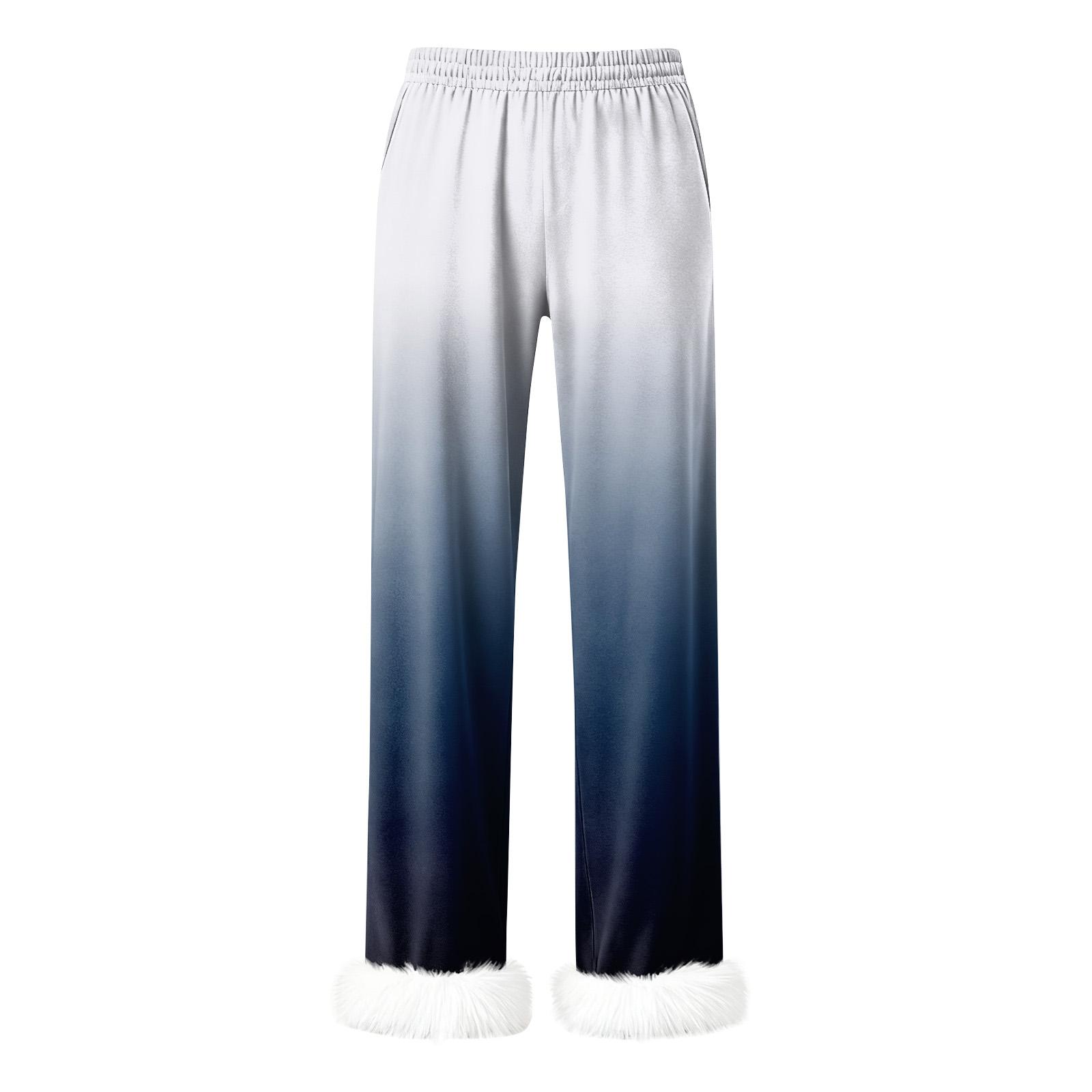 

Women s Fashionable Casual Pants, Gradient Print Pants XL белый