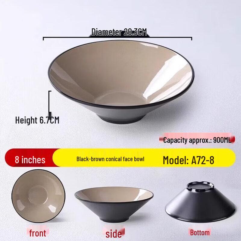 Shengxinhui Melamine Durable Soup & Noodle Bowls - 10 Pack