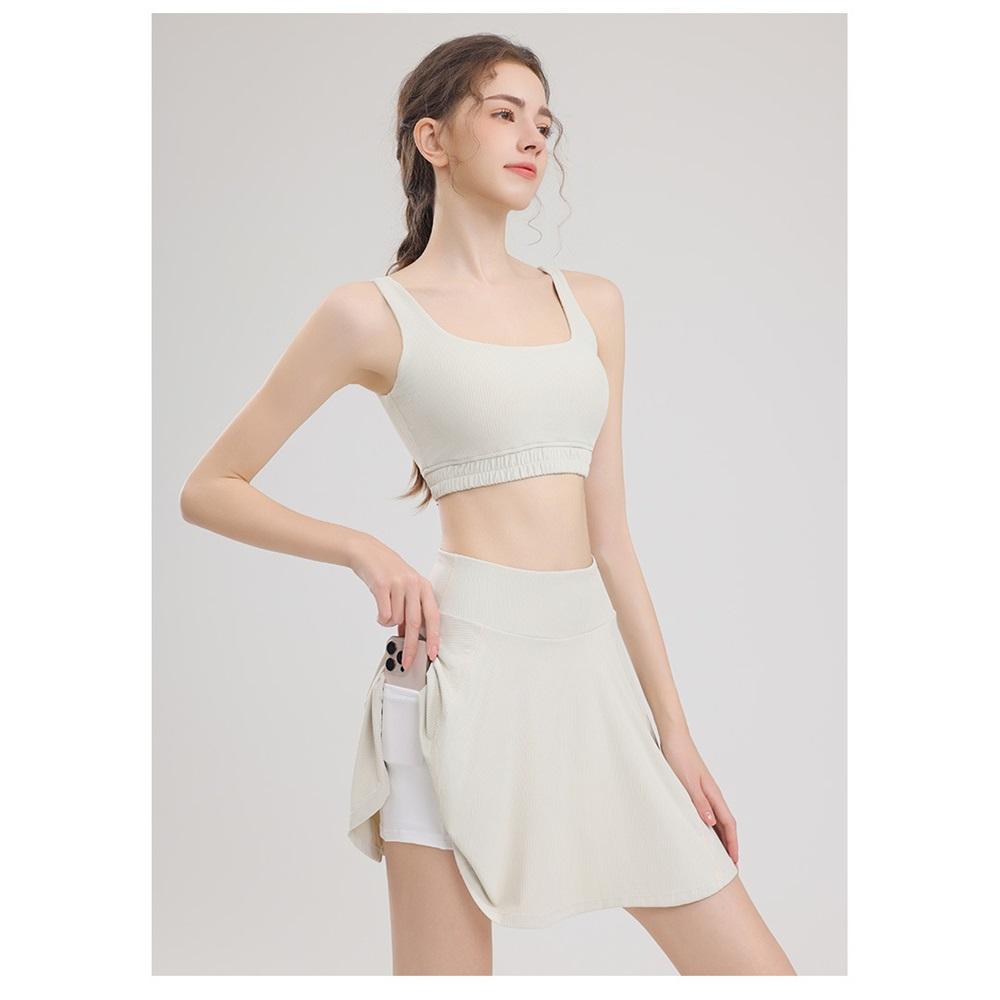 Sports Short Skirt Pants For Women In Summer, Anti Glare Outer Wear, Quick Drying Running, Fitness, Cycling Pants, Fake Two-piece Yoga Pants