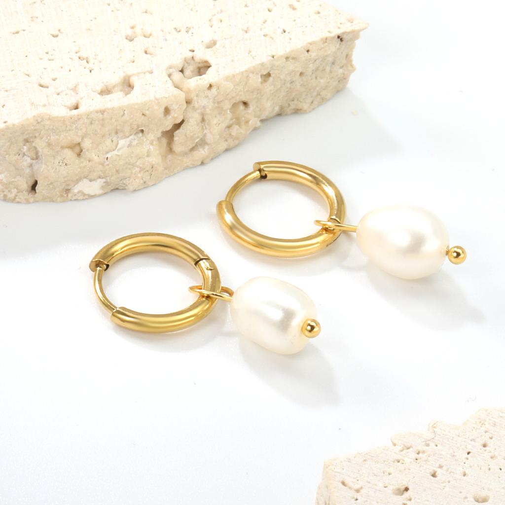 Freshwater Pearl Pendant Earrings for Girls, Sweet Party Style Light Luxury Fashion INS Jewelry, Premium Birthday Gift