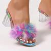 2025 Sommer Kristall Damen Hausschuhe Outdoor Neu Offene Zehen Bestseller Feder Übergröße Farblich passend Hohe Absätzezapatos