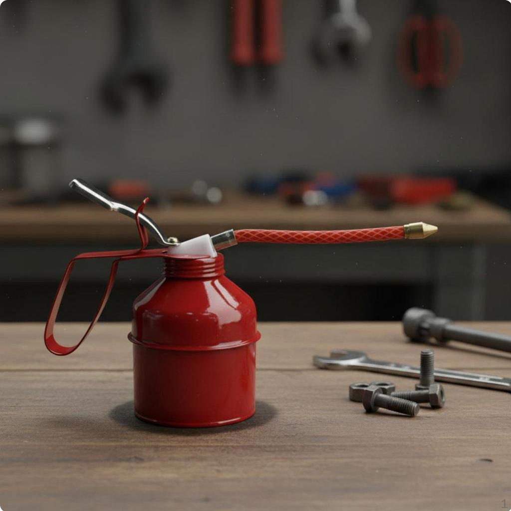 Manual Oil Can Carbon Steel Body Pump Action Leakproof Design Lubrication Oiler with Flexible