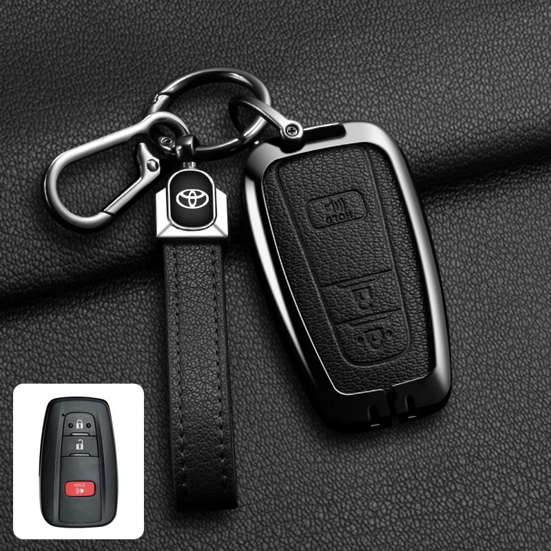 Car Key Case Cover Protector Shell Bag for Toyota Camry Avalon C-HR Prius Corolla GT86 Highlander RAV4 4Runner Prado 2018-2024