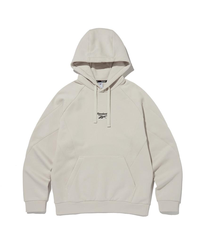 Paneld Fleece Hoodie - Beige