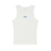 X Pompidou Center Letter Round Neck Slim Fit Casual Sleeveless Vest Women Tops White F11W438112F-WT