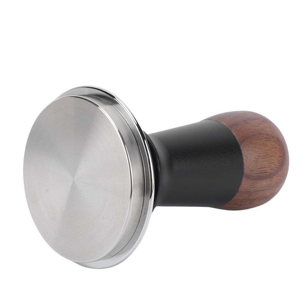 Spring Loaded Calibrated Coffee Tamper 58mm Walnut Wood Coffee Ground Tamper with Stainless Steel Base for Cafe Home