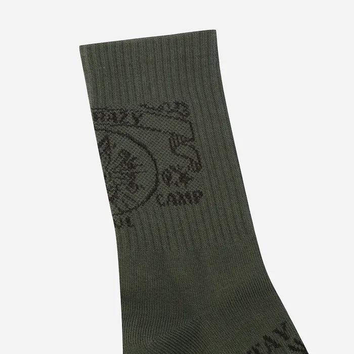 Vintage Graphic Crew Socks (KHAKI)