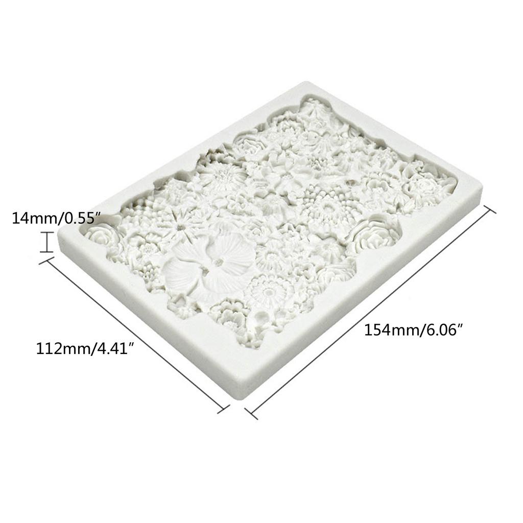 Flowers Mousse Silicone Mold Fondant Cake Border Mould Chocolate Mould Cake Decor Tools Kitchen Baking Accessories