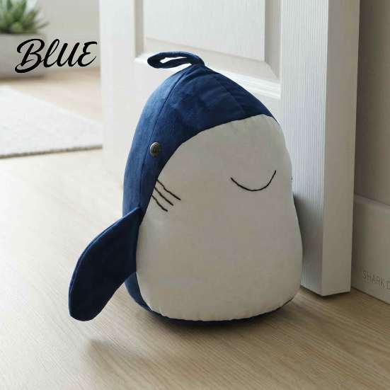 Decorative Nursery Stopper Plush Shark Door Stopper  Non-slip Weighted Interior Stop  Anti-collision Home Office Floor Fabric Doorstop