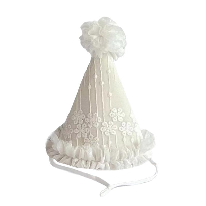 Barnhatt Födelsedagshatt Fotorekvisita Koniska Mössor Hatt med Prästkrage av Tyll Födelsedagskalasartikel