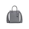 16 Solid Color Embossed Logo Embroidered Shoulder Strap Tote Bag Women Tote Gray CJ795-N19