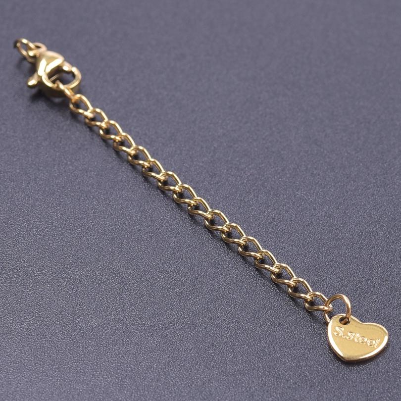 High Quality Waterproof Heart Rectangle Stainless Steel Extention/Tail Chain DIY Jewelry Making Supplies Metal Handmade Necklace
