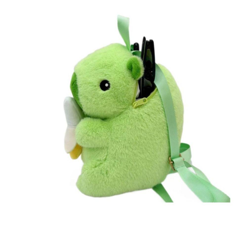 Large Capacity Capybara Plush Backpack Simulation Green Banana Korean Style Capibara Doll School Bag Soft Not Anxious