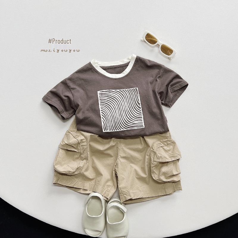 T-shirt Estiva Personalizzata a Maniche Corte per Bambini - Stile Coreano Cotone Puro per Bambini Piccoli
