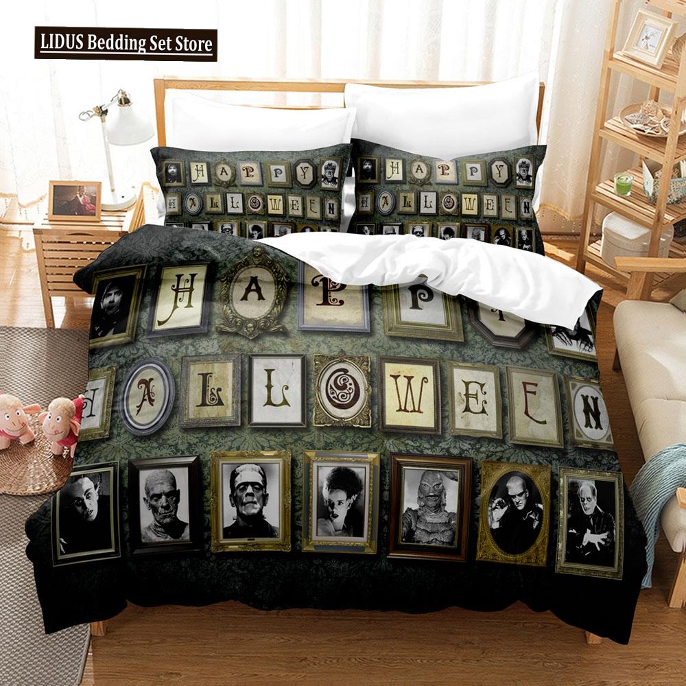 3D Halloween Bedding Sets Duvet Cover Set With Pillowcase Twin Full Queen King Bedclothes Bed Linen 200x200