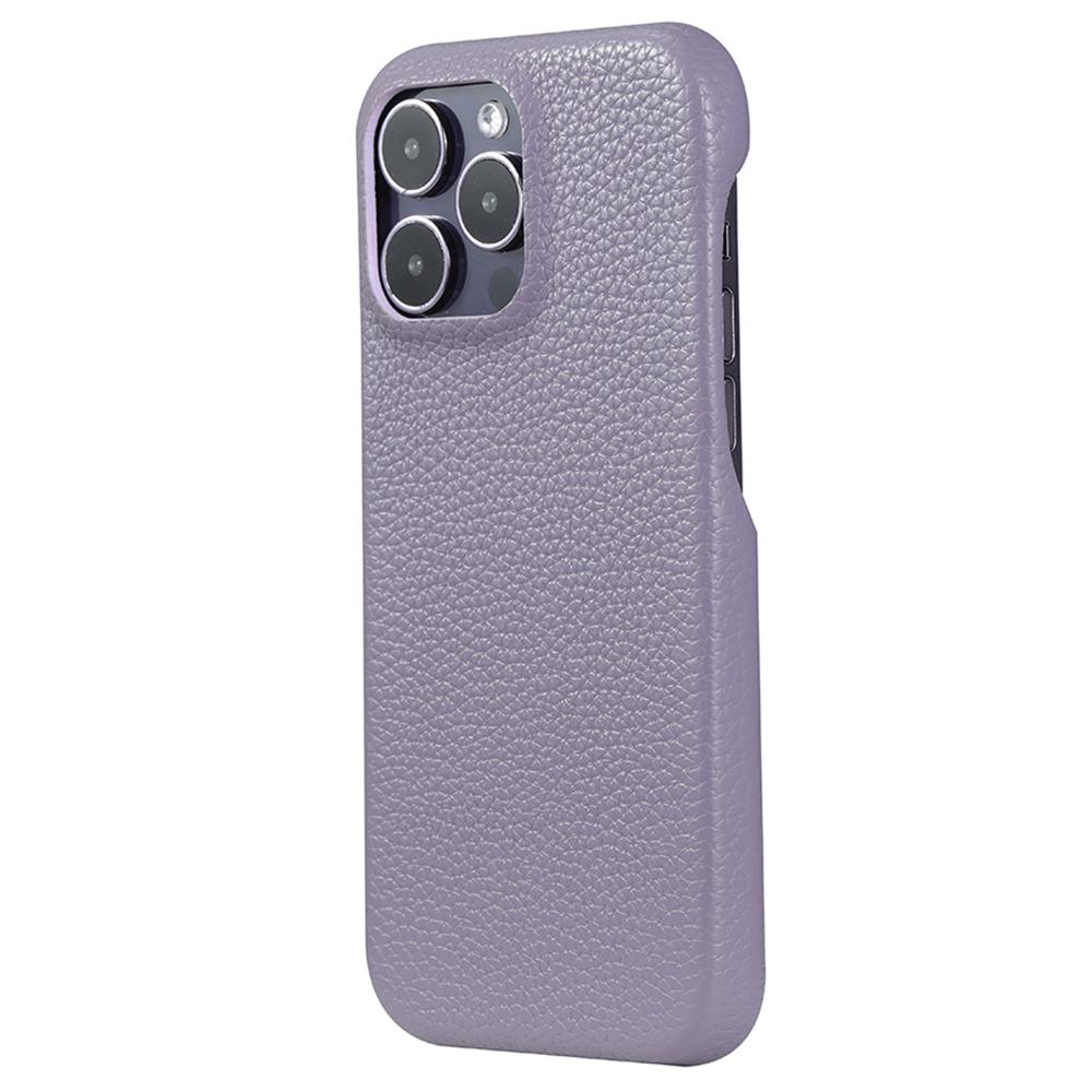 

For iPhone 15 Pro Case Litchi Texture PU Leather PET Phone Back Cover Purple