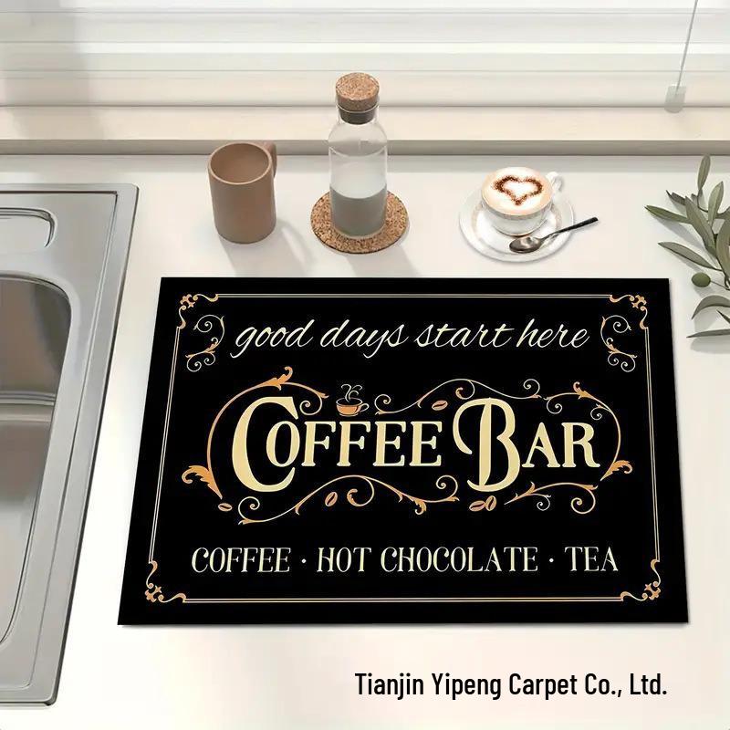 Diatomaceous Earth Absorbent Kitchen Mat for Countertops: Multi-Use Placemat for Coffee Machines, Bowls, Plates, and Cutlery Drying.