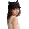Women Cute Ear Octagonal Beret Summer Bowknot Design Painter Hat Face Slimming Cap