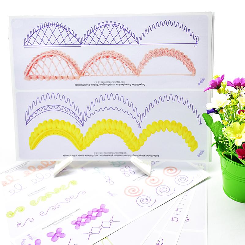27Pcs/14Sheets Cake Icing Piping Diy Practice Drawing Board Template Paper Decor Practice Template Paste Fondant Decorating