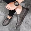 Fashion High Quality Mens Loafers Two Layer Leather Lightweight Slip on Comfy Versatile Men Casual Shoes Breathable Men Driving Footwear