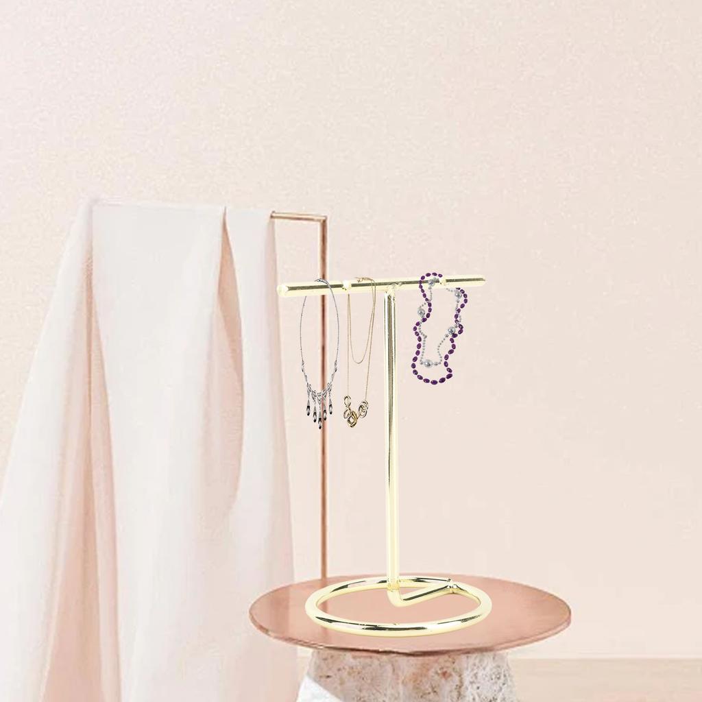 4pcs T Shaped rring Display Stand Jewellery Display Stand Photo Props T Shape Slotted Necklace Stand for Store Closet