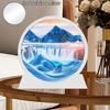 3D Sandscape Bewegliches Sandkunstbild Erde Tiefsee Landschaft Treibsand Runde Sanduhr Fließender Sand Rahmen Malerei Heimdeko