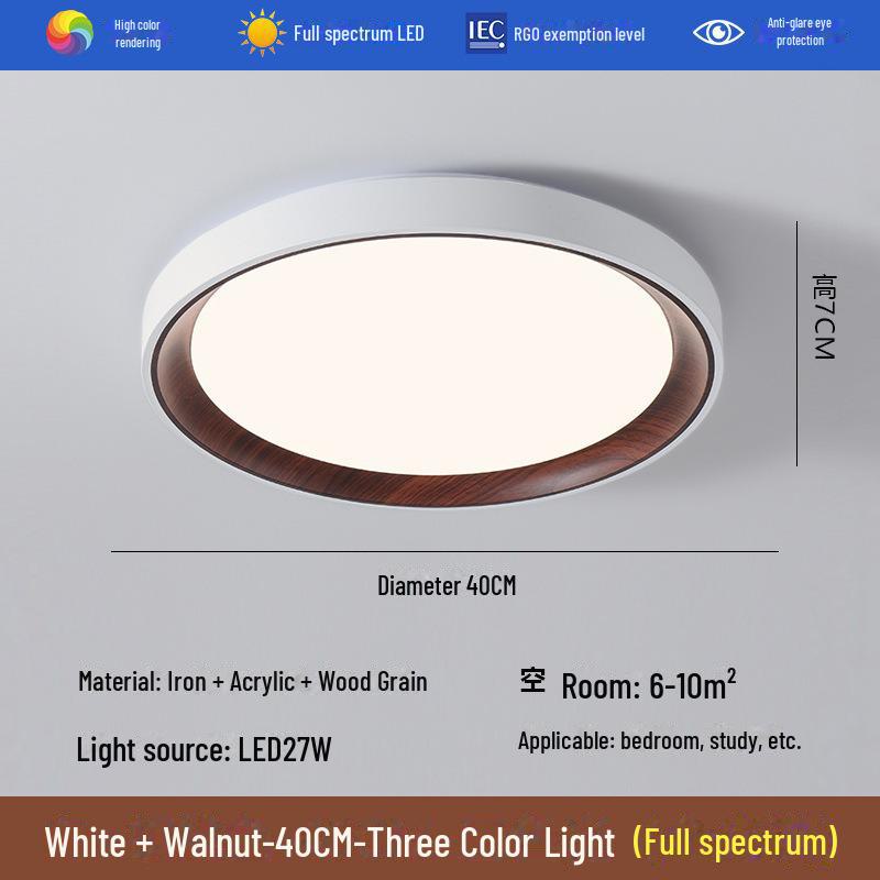 

Потолочный светильник для спальни Wabi-Sabi 2024 года из орехового дерева: Б/у, полный спектр защиты глаз Three-color Changing