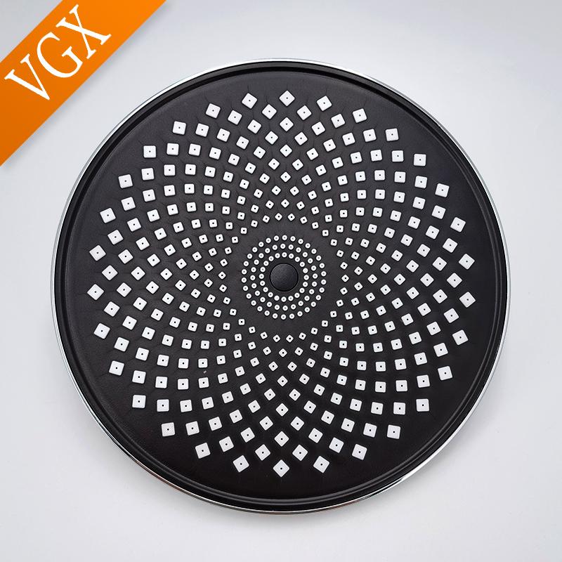 Cap de duș rotund VGX cu precipitații cu set de duș de înaltă presiune portabil pentru sistem de duș pentru baie Accesorii pentru baie Negru