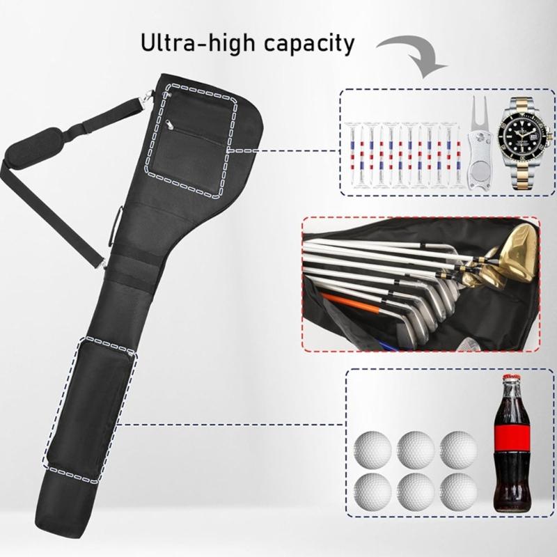 Premium Golf Bag Polyester Texture Golf Player Essential Bag with Multiple Storage Pockets for Clubs and Accessories