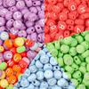Acrylic Frosted Sugar Fruit Color Rubber Smiley Face Beads, 50 Pcs, DIY Bracelet Charms