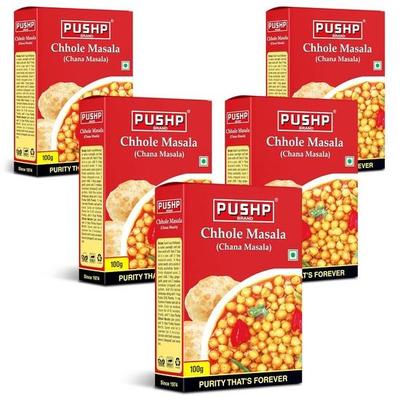 Pushp Marke Chana Masala Box (100g Packung) (Packung mit 5)