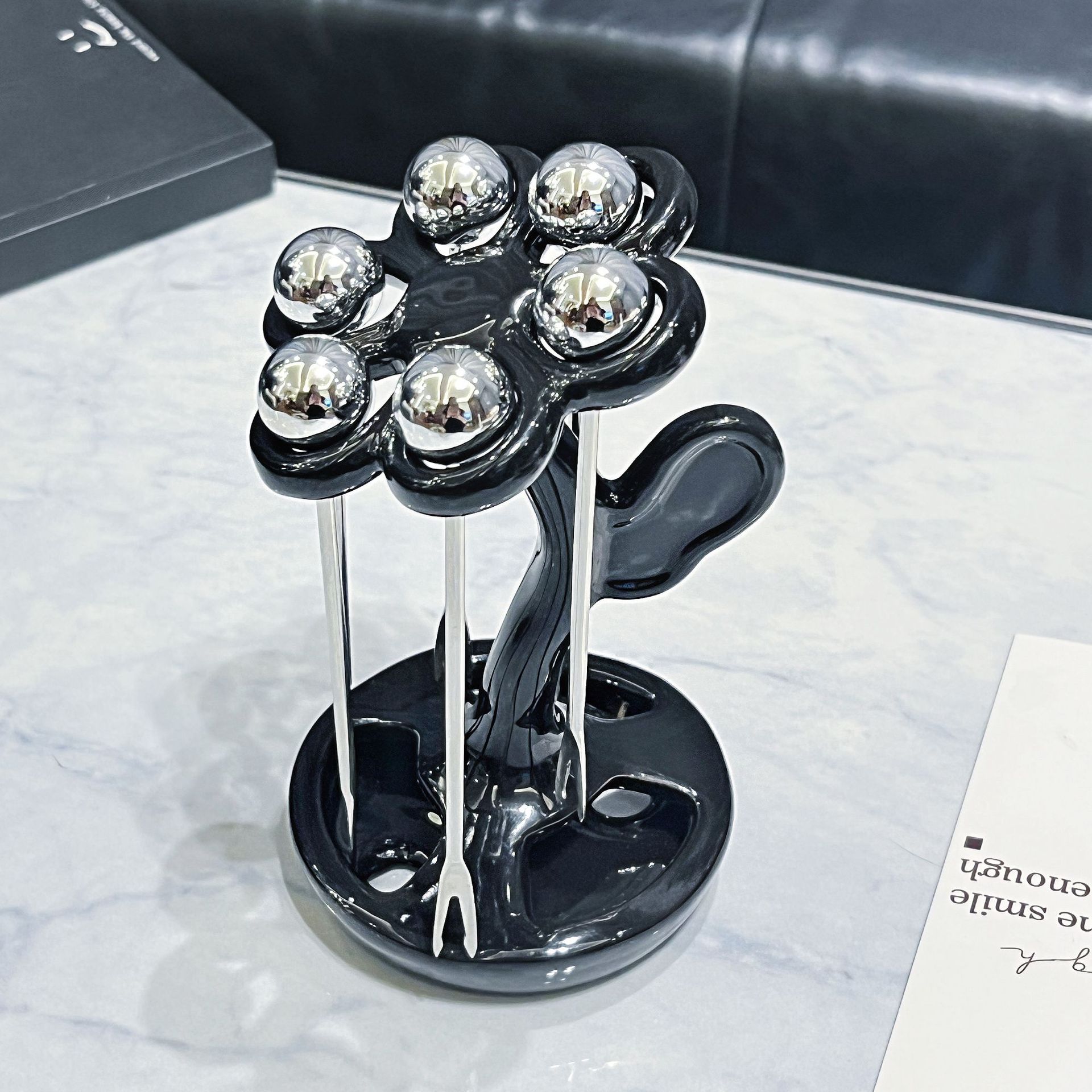 

Fruit Fruit Dessert Fork Stainless steel home ceramics desserts cakes fruits Dessert Fork Set Tableware desktop decoration чёрный