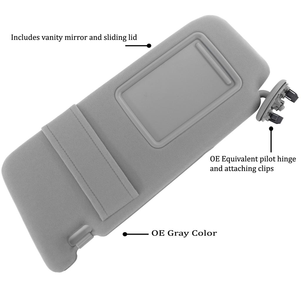 Gray  Car Sun Visor Sunshade For Toyota Camry 2007 2008 2009 2010 2011Driver Passenger side Right Left Organizer  7432006780B0