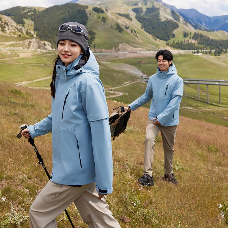 Outdoor Jacket Women's Down Jacket Three-in-one Jacket Men's Autumn and Winter Waterproof Tibetan Hiking and Cycling Mountaineering Clothing