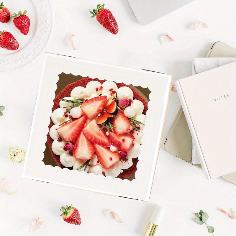 12pcs Cake Boxes 10x10x8 Inch Square Bakery Boxes with Window Pasteles for Cakes Pastries Chocolates Cookies Pie Birthday Party Wedding Easter