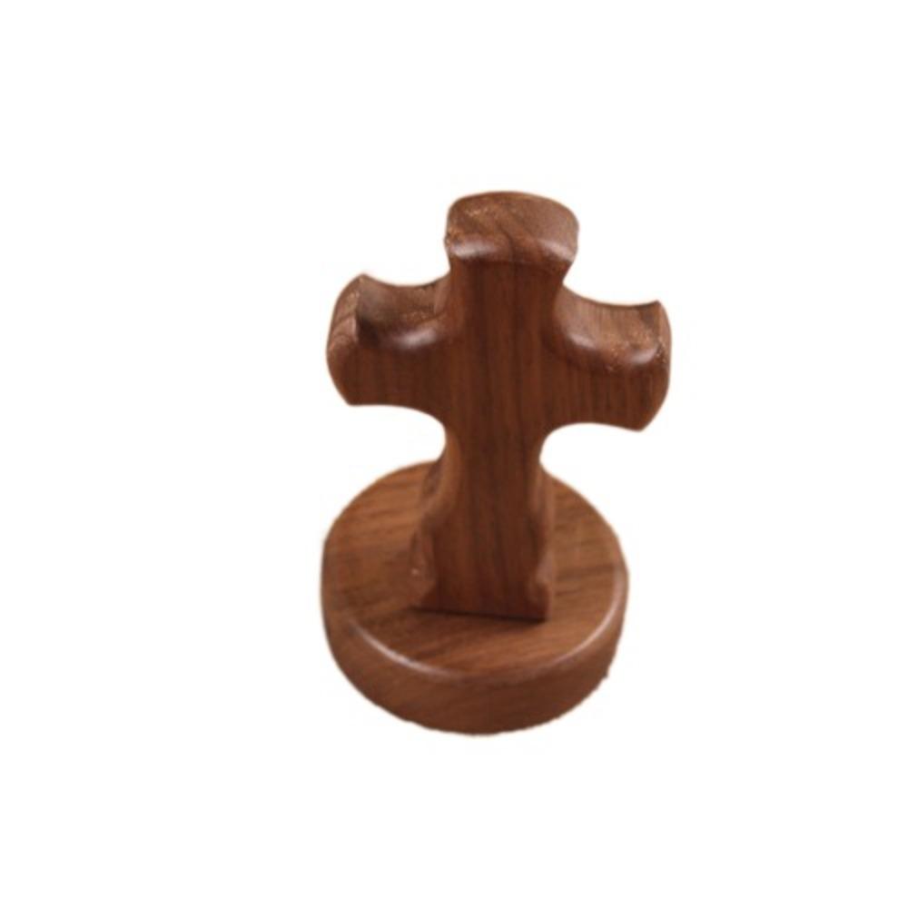 Standing Wooden Crosses Vintage Crucifix Sculpture Art Religious Crosses Ornament  Easters Faith