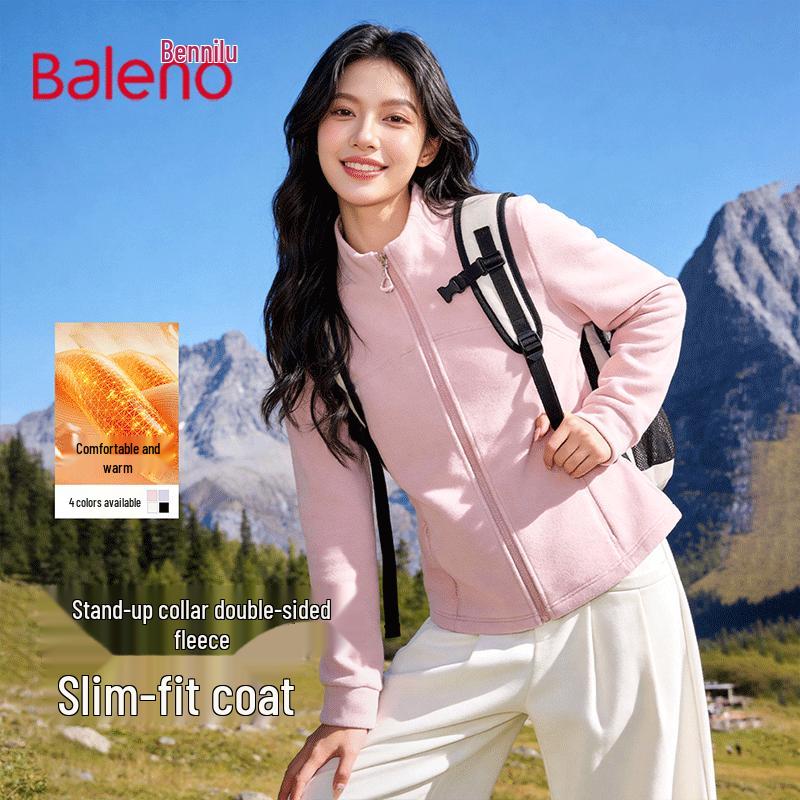 Baleno Women's Slim Fit Stand-Collar Fleece Jacket