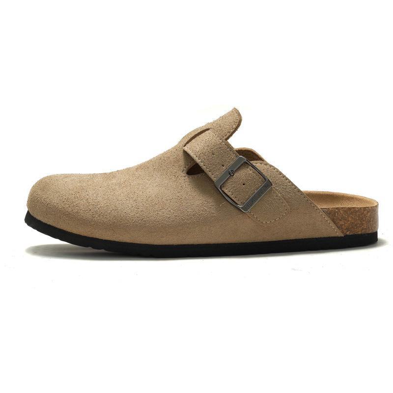 Unisex Cork Toe Cap Sandals Frosted Beach Wear for Autumn Winter Comfortable Lightweight Casual Outdoor Sandals