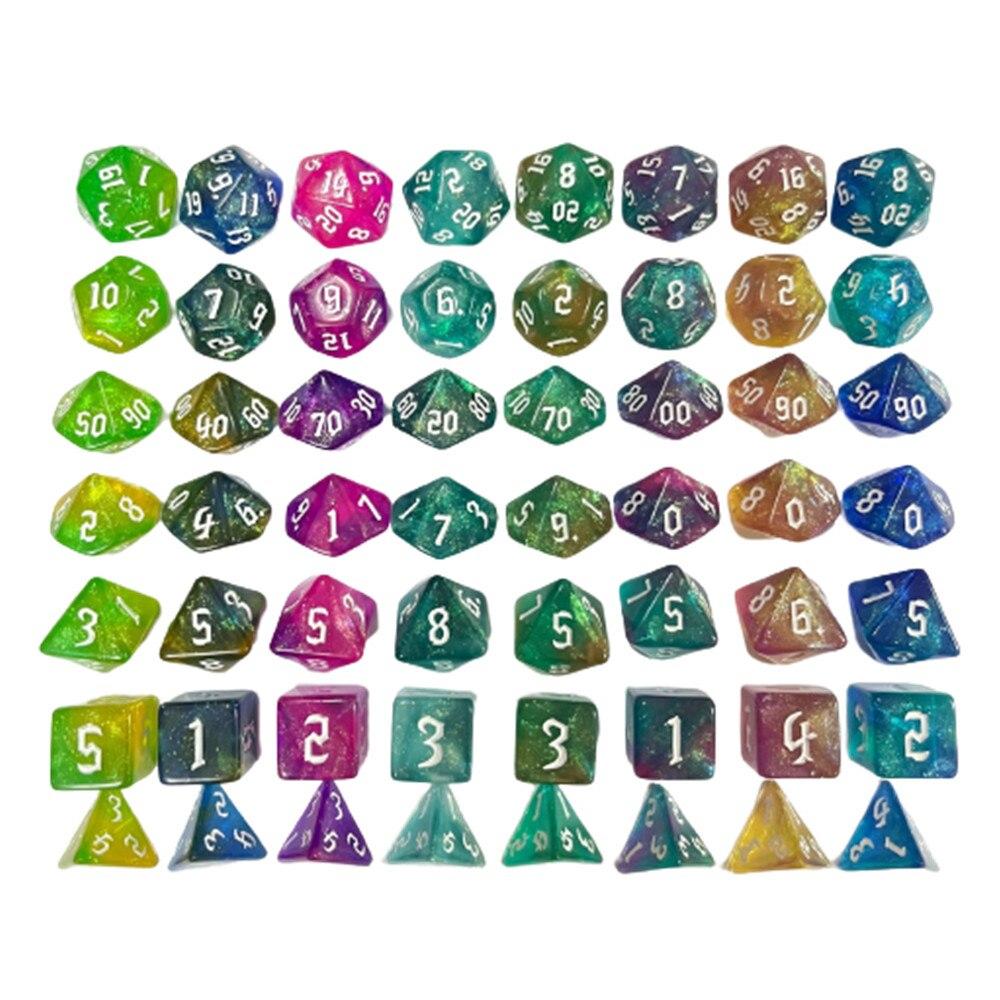 New 7pcs/lot Double Color Polyhedral Dice Set D4 D6 D8 D10 D12 D20 Digital Dice for Table Games Entertainment Playing Board Game
