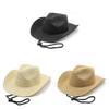 Western Cowboy Hat With Wide Brim For Outdoor Sun Protection Casual Wear Men Women