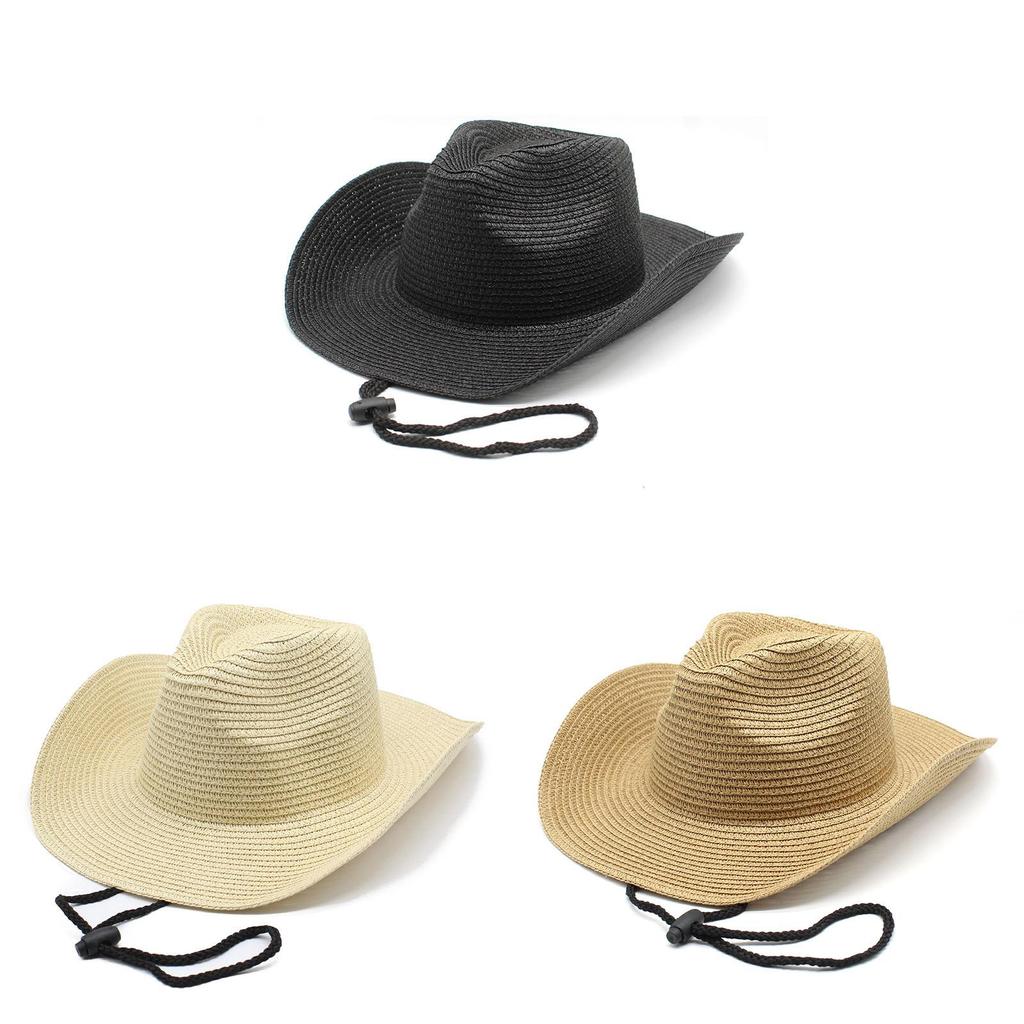 Western Cowboy Hat With Wide Brim For Outdoor Sun Protection Casual Wear Men Women